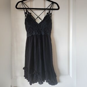 LA MIEL Black Mini Dress
